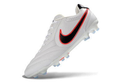 Nike Tiempo Ligera Pro FG Firm Ground Soccer Cleats - White/Neon Orange/Black