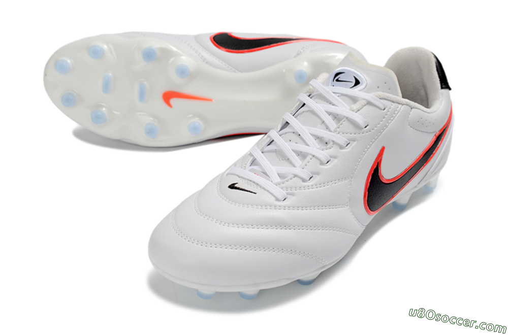 Nike Tiempo Ligera Pro FG Firm Ground Soccer Cleats - White/Neon Orange/Black 3