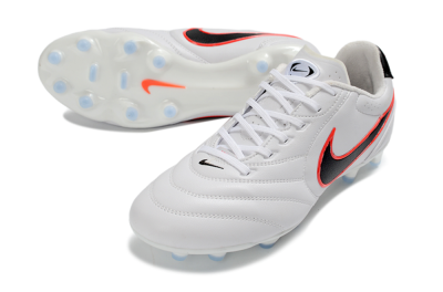 Nike Tiempo Ligera Pro FG Firm Ground Soccer Cleats - White/Neon Orange/Black