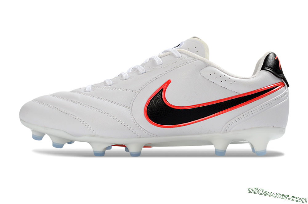 Nike Tiempo Ligera Pro FG Firm Ground Soccer Cleats - White/Neon Orange/Black 2