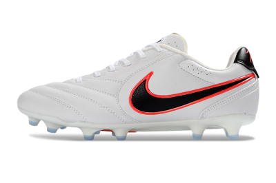 Nike Tiempo Ligera Pro FG Firm Ground Soccer Cleats - White/Neon Orange/Black