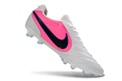 Nike Tiempo Ligera Pro FG Firm Ground Soccer Cleats - White/Electric Blue/Neon Pink