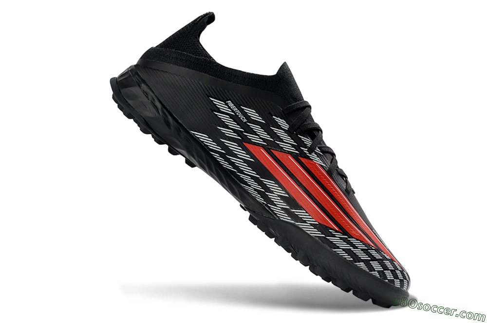 Adidas F50 Elite TF Artificial Turf Soccer Shoes - Black/Vibrant Red/Steel Grey 4
