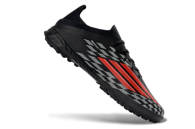 Adidas F50 Elite TF Artificial Turf Soccer Shoes - Black/Vibrant Red/Steel Grey