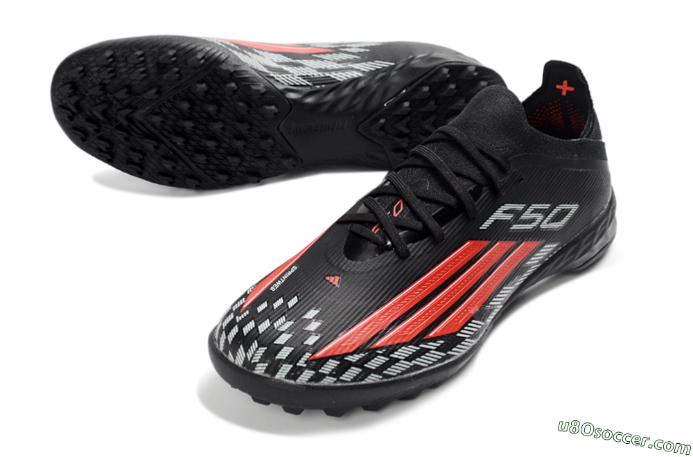 Adidas F50 Elite TF Artificial Turf Soccer Shoes - Black/Vibrant Red/Steel Grey 3