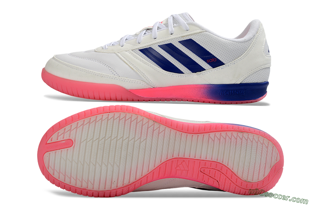 Adidas Top Sala Competition 2 IC Indoor & Futsal Soccer Shoes - White/Navy Blue/Pink 0
