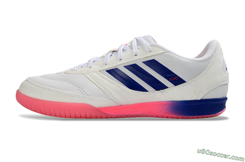 Adidas Top Sala Competition 2 IC Indoor & Futsal Soccer Shoes - White/Navy Blue/Pink 2