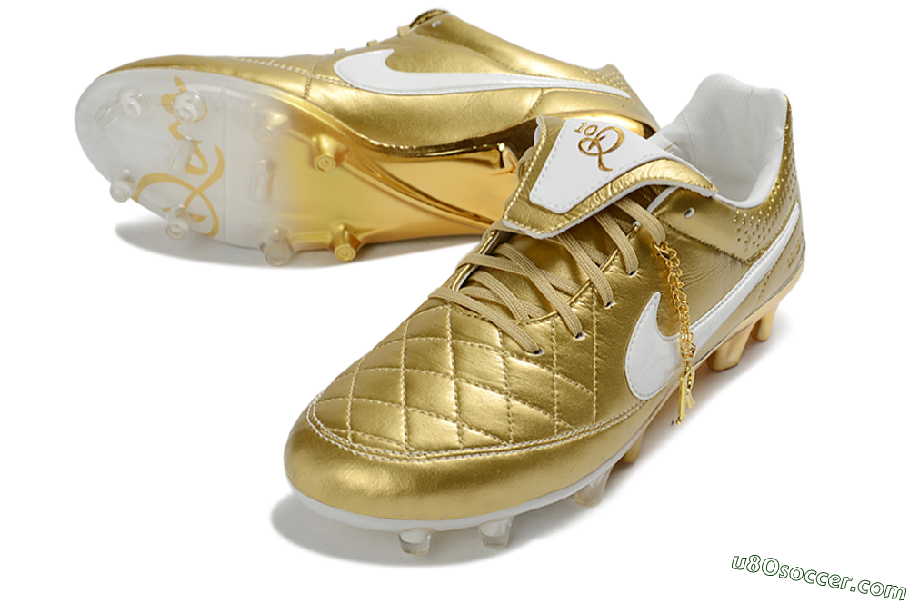 Nike Tiempo Legend SE FG Firm Ground Soccer Cleats - Gold/Royal Gold/Sleek White 3