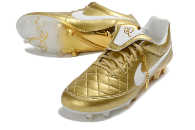 Nike Tiempo Legend SE FG Firm Ground Soccer Cleats - Gold/Royal Gold/Sleek White