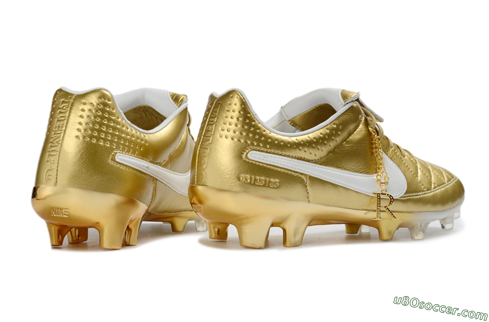 Nike Tiempo Legend SE FG Firm Ground Soccer Cleats - Gold/Royal Gold/Sleek White 6