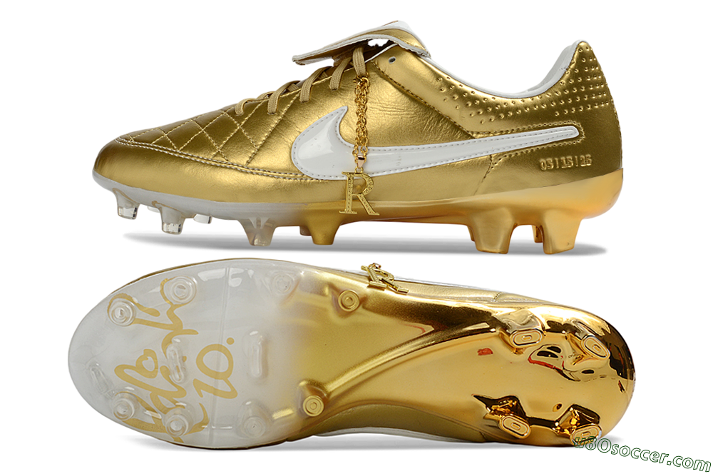 Nike Tiempo Legend SE FG Firm Ground Soccer Cleats - Gold/Royal Gold/Sleek White 0