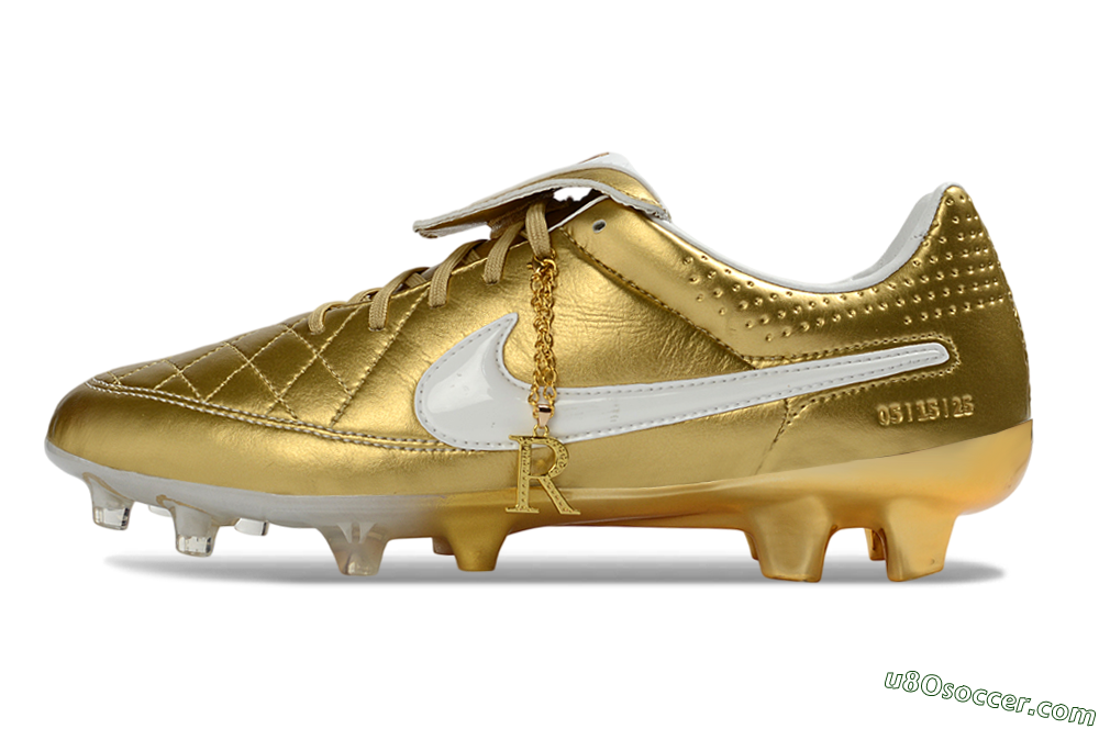 Nike Tiempo Legend SE FG Firm Ground Soccer Cleats - Gold/Royal Gold/Sleek White 2