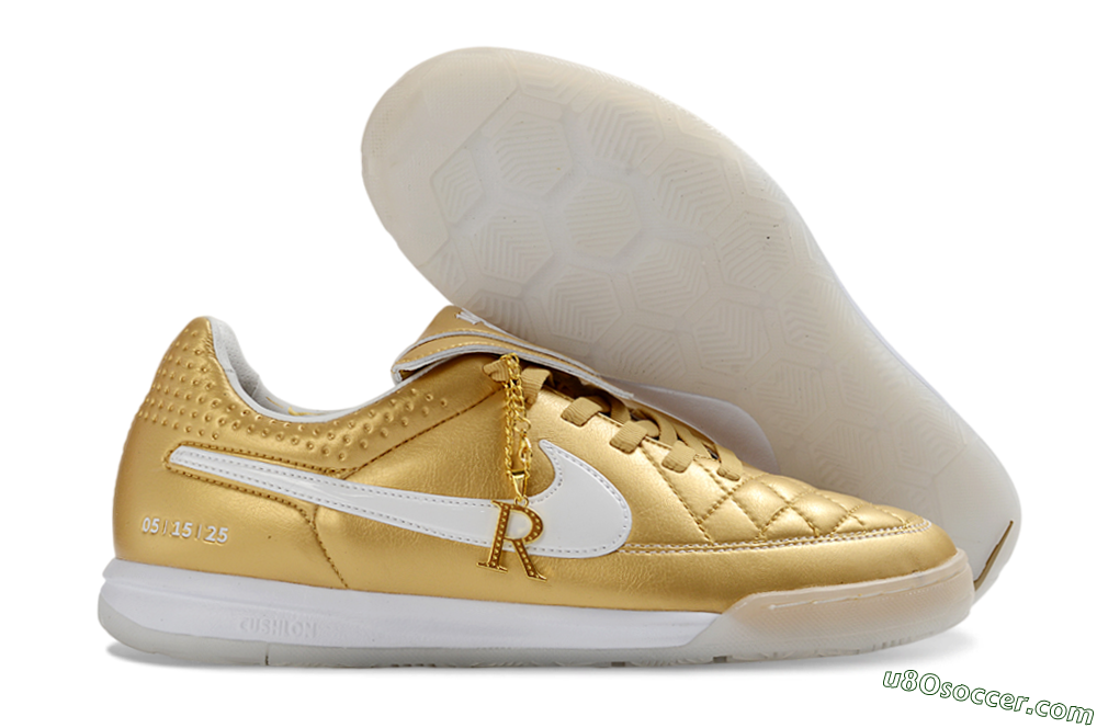 Nike Tiempo Legend SE IC Indoor & Futsal Soccer Shoes - Gold/Metallic Gold/White 1