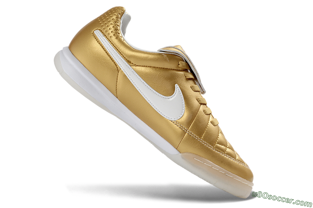 Nike Tiempo Legend SE IC Indoor & Futsal Soccer Shoes - Gold/Metallic Gold/White 4