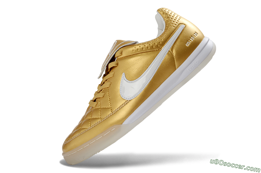 Nike Tiempo Legend SE IC Indoor & Futsal Soccer Shoes - Gold/Metallic Gold/White 5