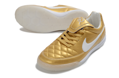 Nike Tiempo Legend SE IC Indoor & Futsal Soccer Shoes - Gold/Metallic Gold/White