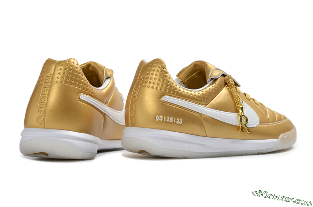 Nike Tiempo Legend SE IC Indoor & Futsal Soccer Shoes - Gold/Metallic Gold/White 6