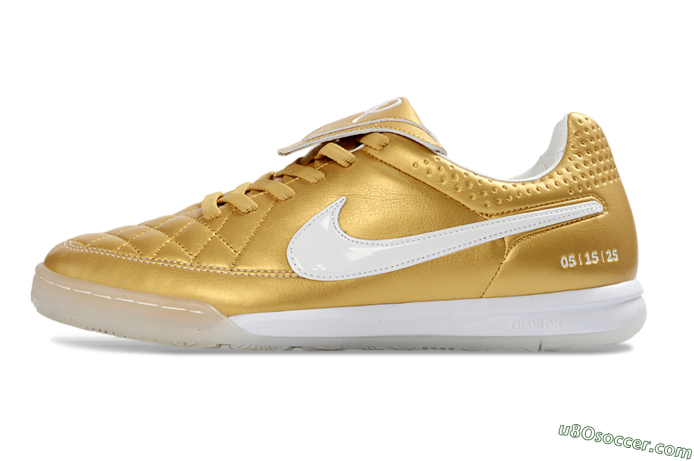 Nike Tiempo Legend SE IC Indoor & Futsal Soccer Shoes - Gold/Metallic Gold/White 2