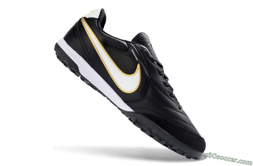Nike Tiempo Legend 11 Elite TF Artificial Turf Soccer Shoes - Black/Gold Accent/White Detail 4