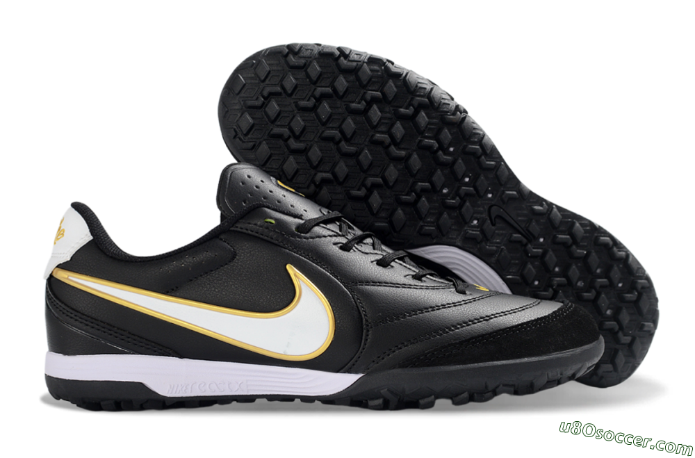 Nike Tiempo Legend 11 Elite TF Artificial Turf Soccer Shoes - Black/Gold Accent/White Detail 1