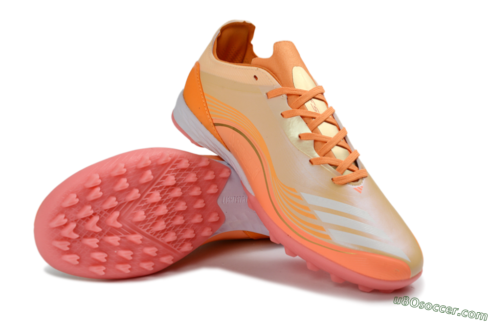Messi x Adidas F50 Pro TF Artificial Turf Soccer Shoes - Orange/Coral Blaze/Pink Burst 4