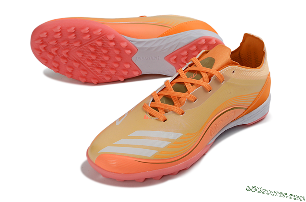 Messi x Adidas F50 Pro TF Artificial Turf Soccer Shoes - Orange/Coral Blaze/Pink Burst 3
