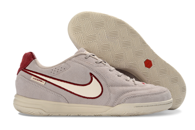 Nike Tiempo Streetgato Prm IC Indoor & Futsal Soccer Shoes - Gray/Maroon/Beige