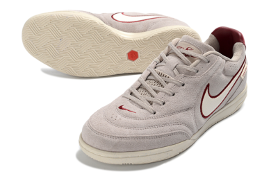Nike Tiempo Streetgato Prm IC Indoor & Futsal Soccer Shoes - Gray/Maroon/Beige