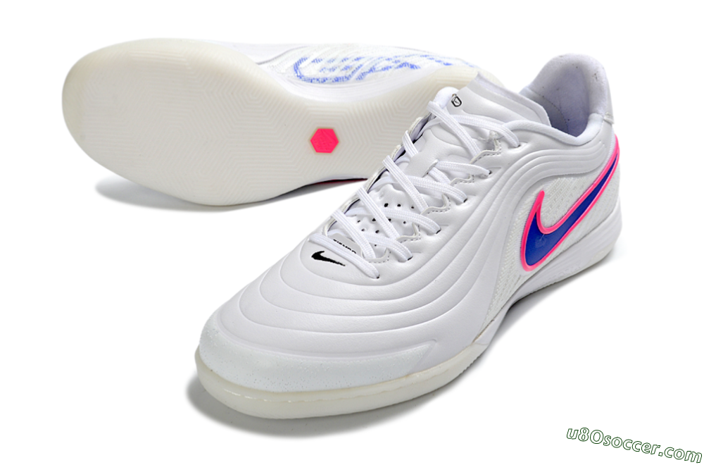 Nike Tiempo Legend 11 Pro IC Indoor & Futsal Soccer Shoes - White/Electric Pink/Deep Blue 3