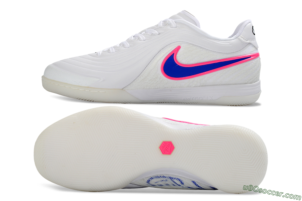 Nike Tiempo Legend 11 Pro IC Indoor & Futsal Soccer Shoes - White/Electric Pink/Deep Blue 0