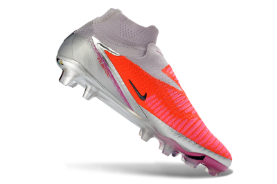Nike Phantom 6 Elite High FG Firm Ground Soccer Cleats - Pink/Vibrant Neon/Soft Silver