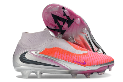 Nike Phantom 6 Elite High FG Firm Ground Soccer Cleats - Pink/Vibrant Neon/Soft Silver