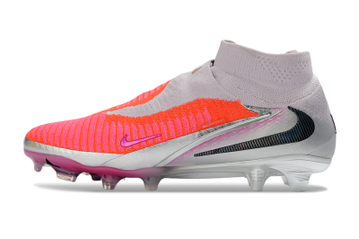 Nike Phantom 6 Elite High FG Firm Ground Soccer Cleats - Pink/Vibrant Neon/Soft Silver