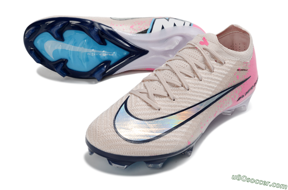 Nike Air Zoom Mercurial Vapor 16 Elite FG Firm Ground Soccer Cleats - Beige/Vibrant Pink/Deep Navy 3