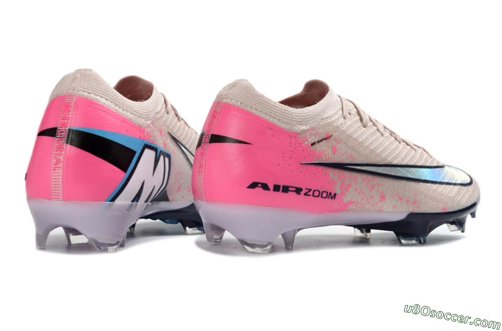 Nike Air Zoom Mercurial Vapor 16 Elite FG Firm Ground Soccer Cleats - Beige/Vibrant Pink/Deep Navy 6