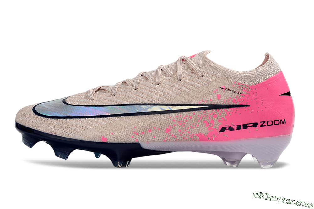 Nike Air Zoom Mercurial Vapor 16 Elite FG Firm Ground Soccer Cleats - Beige/Vibrant Pink/Deep Navy 2
