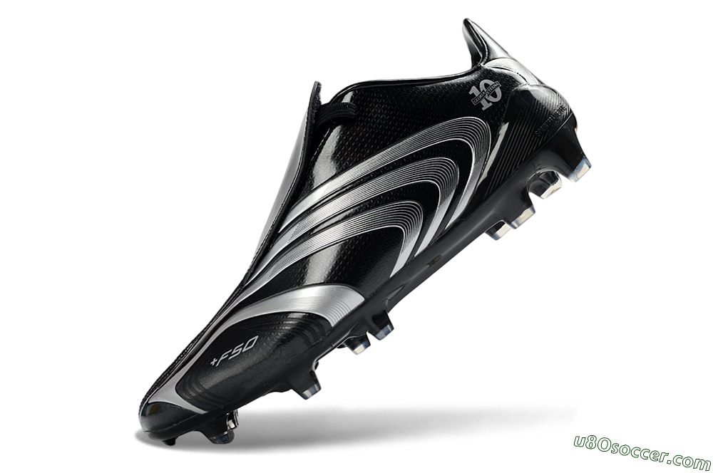 Adidas F50 Elite Tunit FG Firm Ground Soccer Cleats - Black/Silver/Charcoal 5
