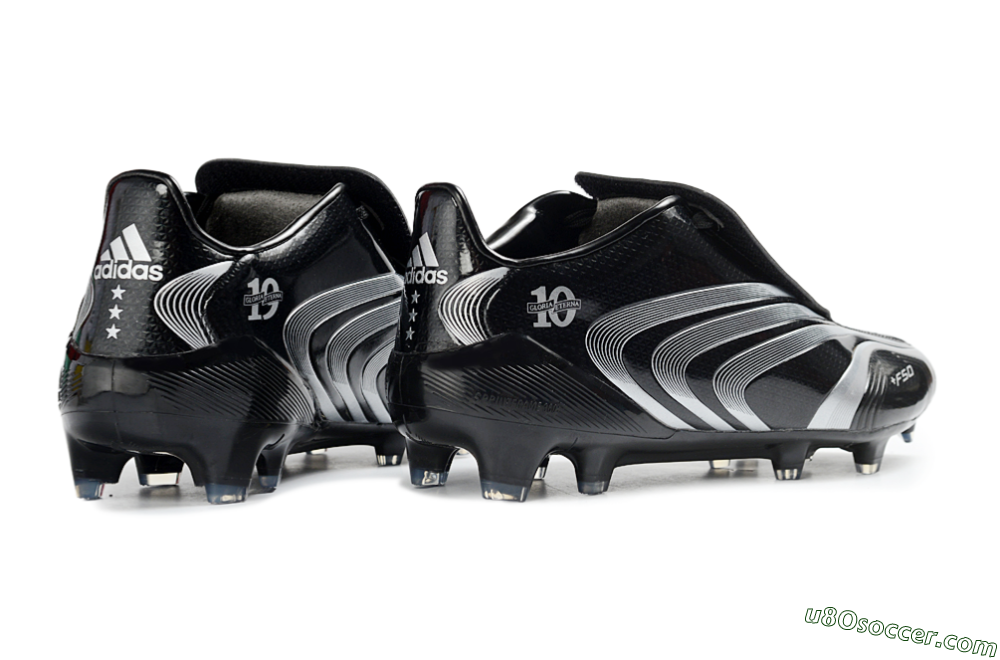 Adidas F50 Elite Tunit FG Firm Ground Soccer Cleats - Black/Silver/Charcoal 6