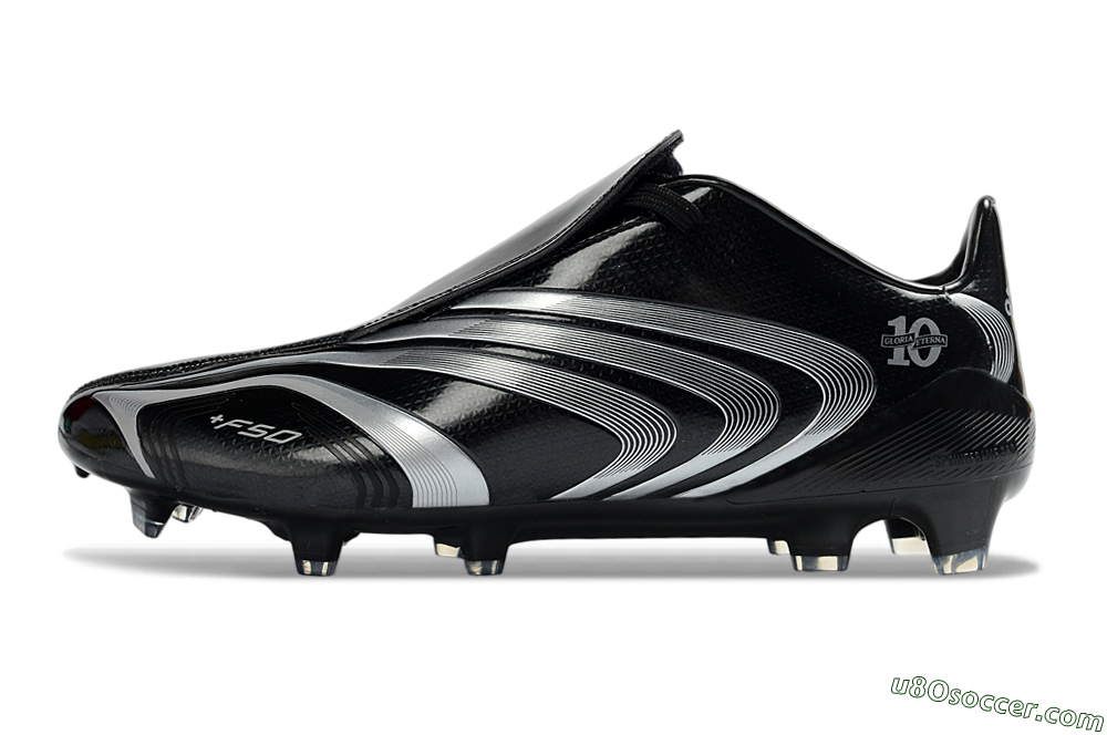 Adidas F50 Elite Tunit FG Firm Ground Soccer Cleats - Black/Silver/Charcoal 2