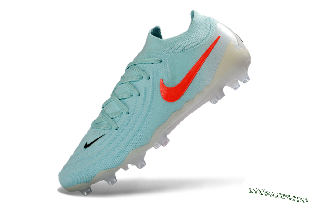 Nike Phantom GX 2 Elite AG Artificial Grass Soccer Cleats - Aqua/Coral Glow/Sky Blue 5