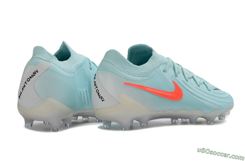 Nike Phantom GX 2 Elite AG Artificial Grass Soccer Cleats - Aqua/Coral Glow/Sky Blue 6