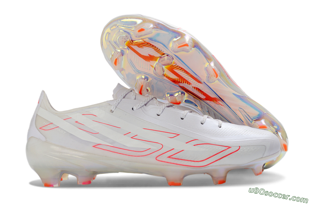 Adidas F50 Hyperfast 2026 World Cup FG Firm Ground Soccer Cleats - White/Neon Pink/Crystal Clear 1