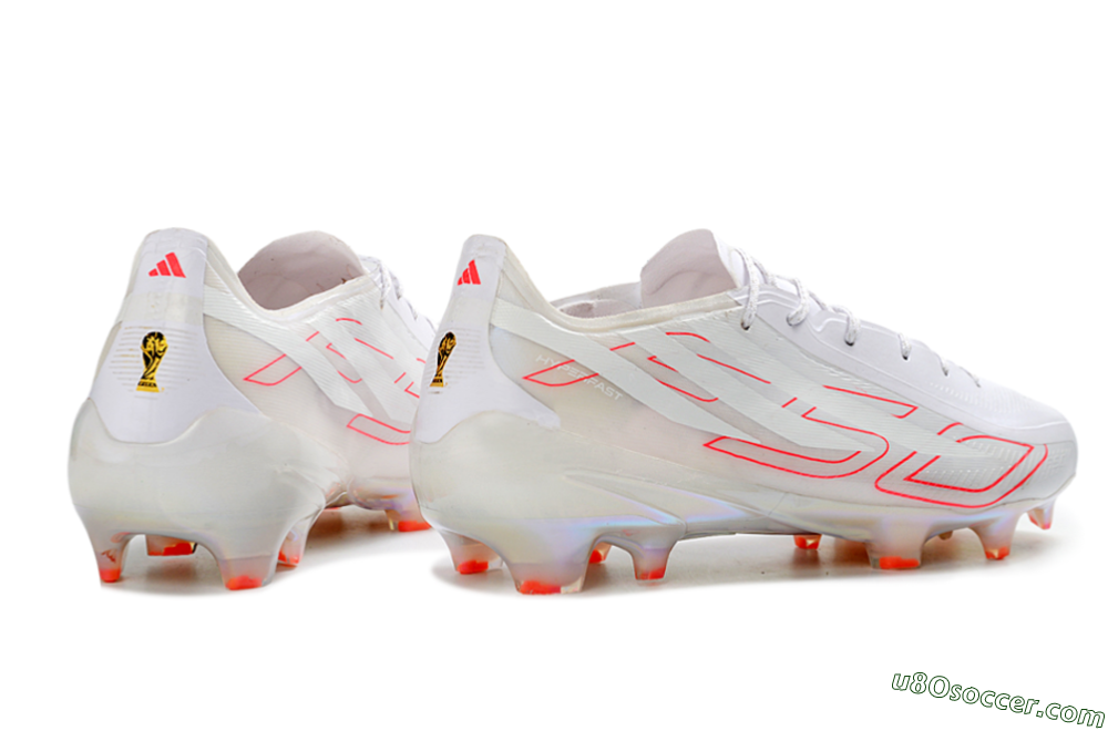Adidas F50 Hyperfast 2026 World Cup FG Firm Ground Soccer Cleats - White/Neon Pink/Crystal Clear 6