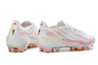 Adidas F50 Hyperfast 2026 World Cup FG Firm Ground Soccer Cleats - White/Neon Pink/Crystal Clear