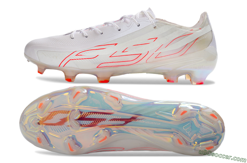Adidas F50 Hyperfast 2026 World Cup FG Firm Ground Soccer Cleats - White/Neon Pink/Crystal Clear 0