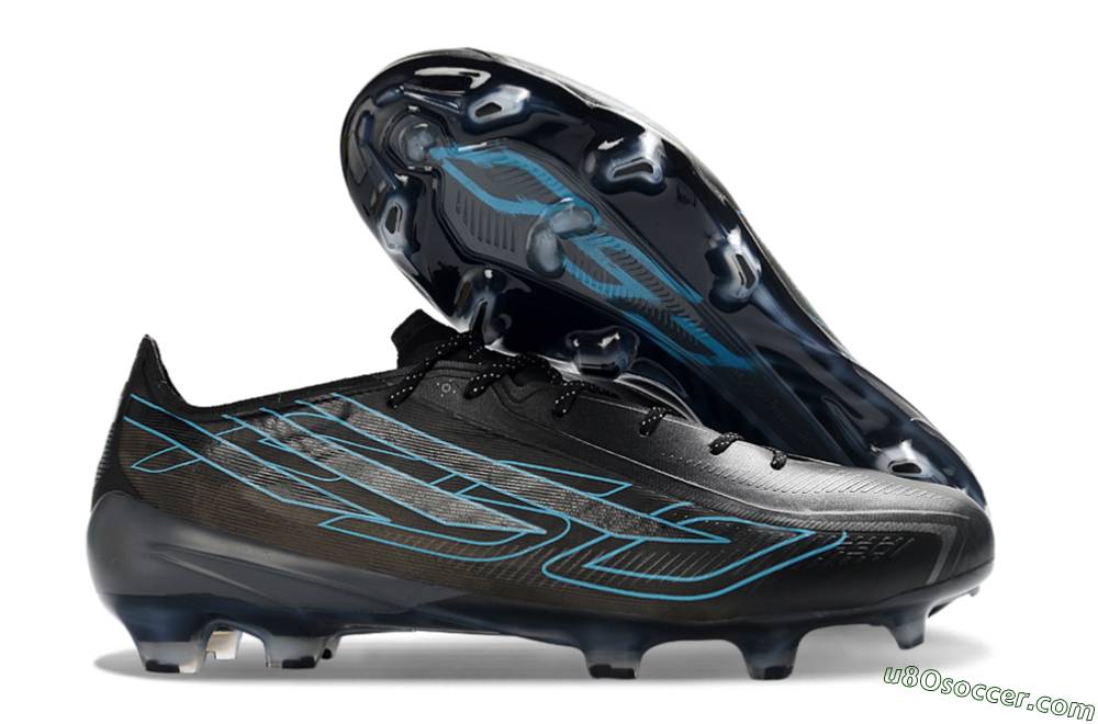 Adidas F50 Hyperfast 2026 World Cup FG Firm Ground Soccer Cleats - Black/Electric Blue/Shadow Blue 1