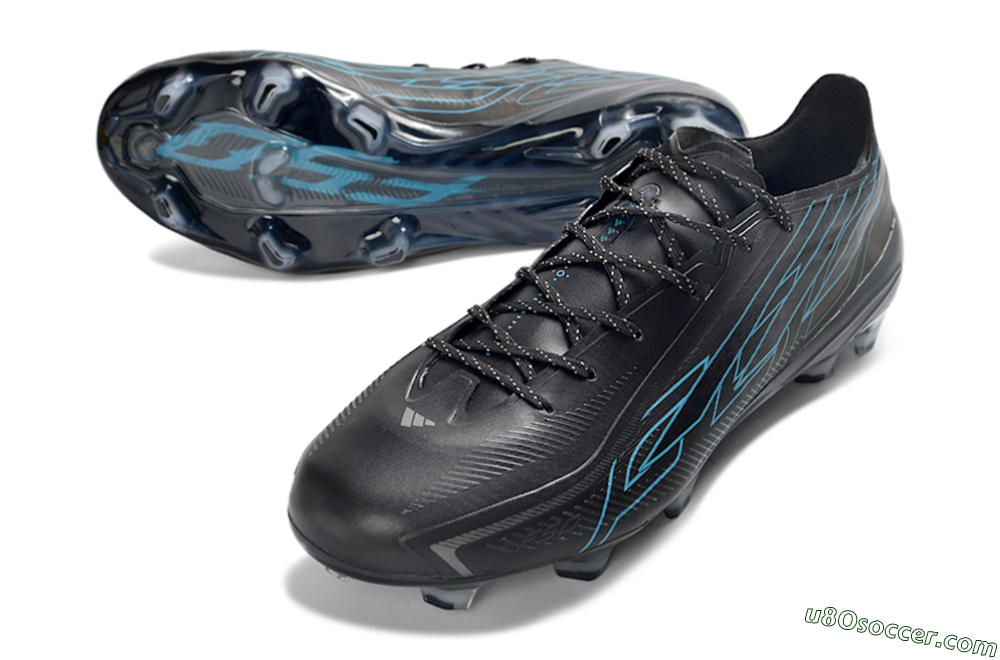 Adidas F50 Hyperfast 2026 World Cup FG Firm Ground Soccer Cleats - Black/Electric Blue/Shadow Blue 3