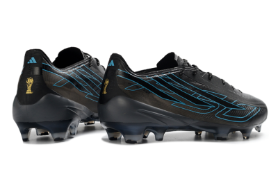 Adidas F50 Hyperfast 2026 World Cup FG Firm Ground Soccer Cleats - Black/Electric Blue/Shadow Blue