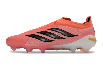 Adidas Predator 26 Elite Laceless FG Firm Ground Soccer Cleats - Pink/Coral Glow/Golden Vibe