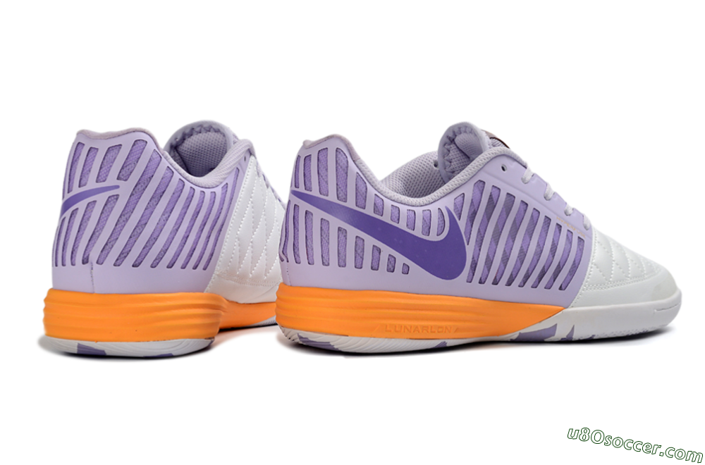 Nike Lunar Gato 2 IC Indoor & Futsal Soccer Shoes - Purple/Lavender Burst/Orange Accent 6